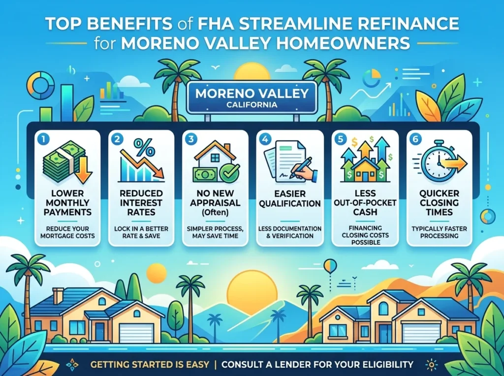 Top Benefits of FHA Streamline Refinance for Moreno Valley Homeowners